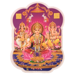 Goddess Saraswathi, Lakshmi, Lord Ganapathi Photo Sticker