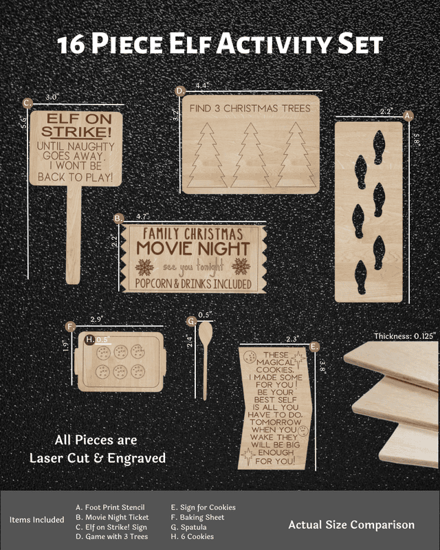 Christmas Elf Prop Set, 16 Pc