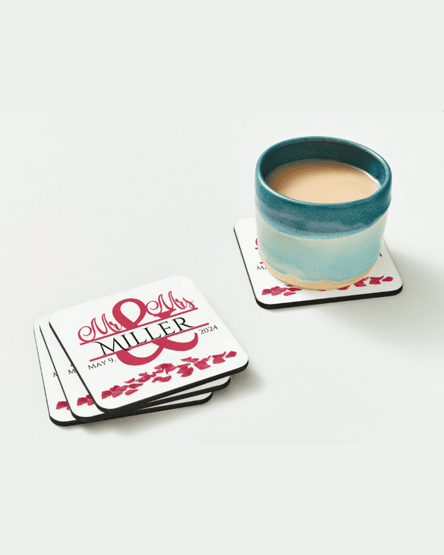 Personalized Monogram Coaster, Set of 4