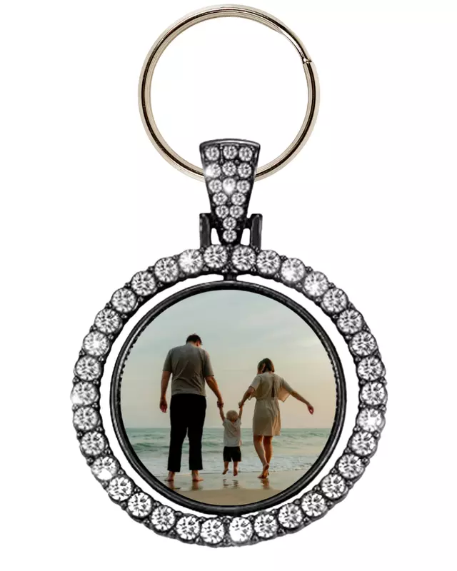 Custom Beveled Rhinestone Keychain