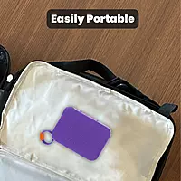 Portable Bluetooth Speaker - Waterproof Mini Wireless Speaker with Deep Bass, LED Buttons & Strap (Purple/Red)
