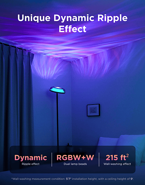 Govee Uplighter Floor Lamp - Tri-Zone RGBIC Smart LED with Matter Support