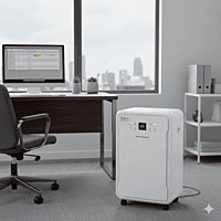 Portable White Westinghouse 70 liter dehumidifier unit designed for efficient home moisture removal.