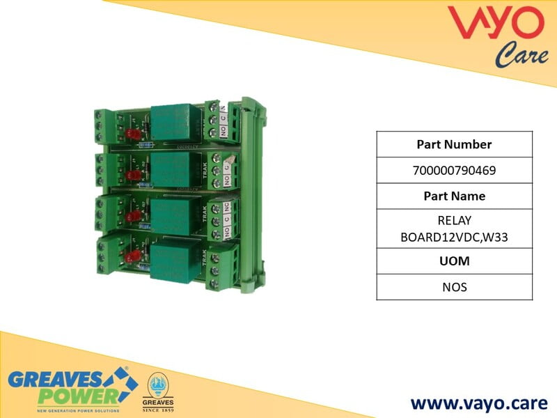RELAY BOARD12VDC,W33 - 700000790469 - GREAVES