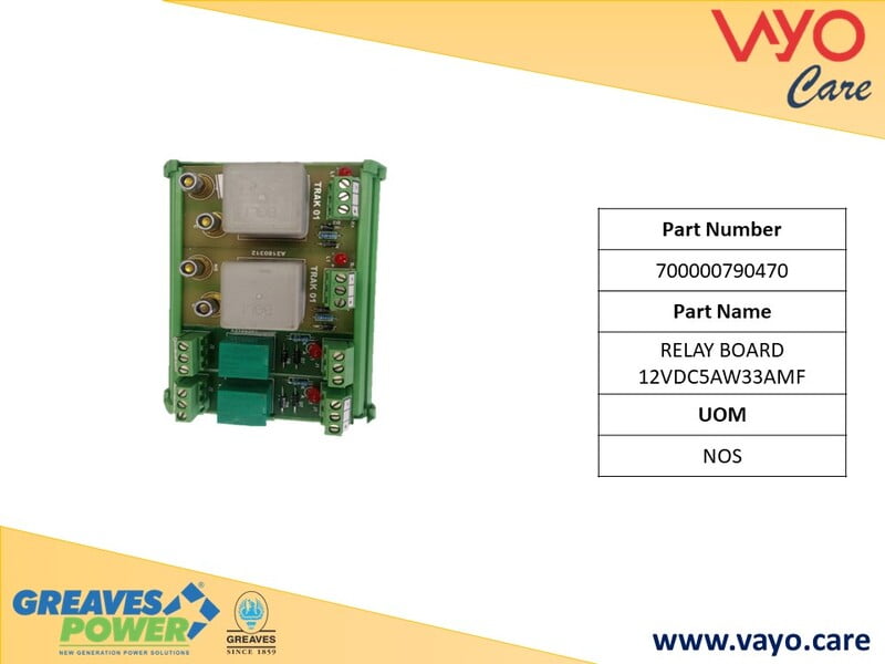 RELAY BOARD 12VDC5AW33AMF - 700000790470 - GREAVES
