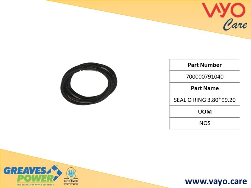 SEAL O RING 3.80*99.20 - 700000791040 - GREAVES