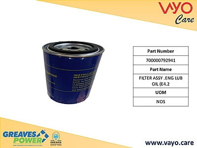 FILTER ASSY .ENG LUB OIL (E4.2 - 700000792941 - GREAVES