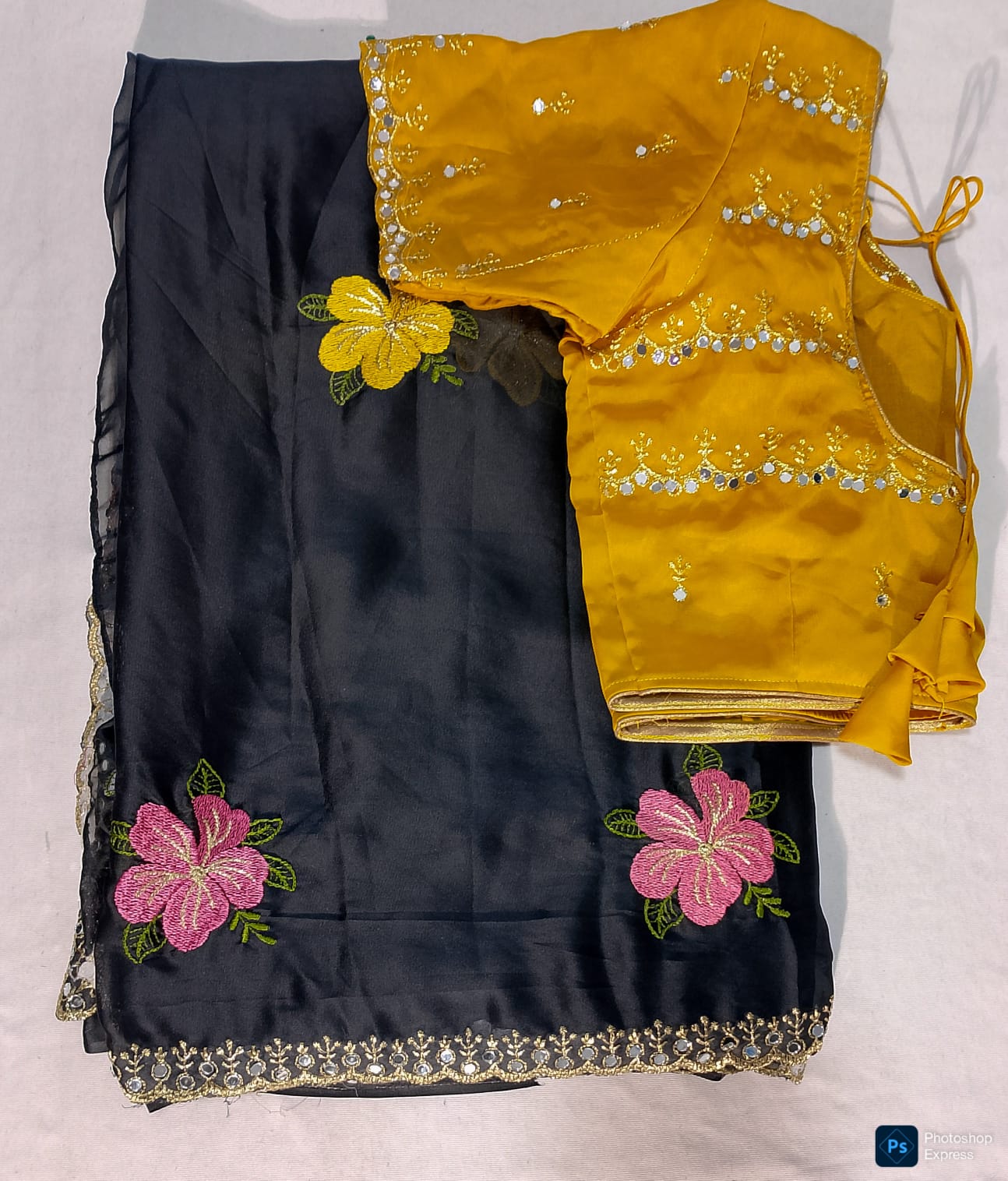 J547: Ready To Ship Beautiful Desginer Saree With Stitched Blouse