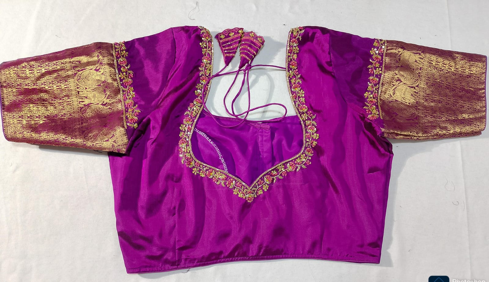 J552: Ready To Ship Beautiful Pure Kanchipattu Saree With Stitched Maggam Work Blouse