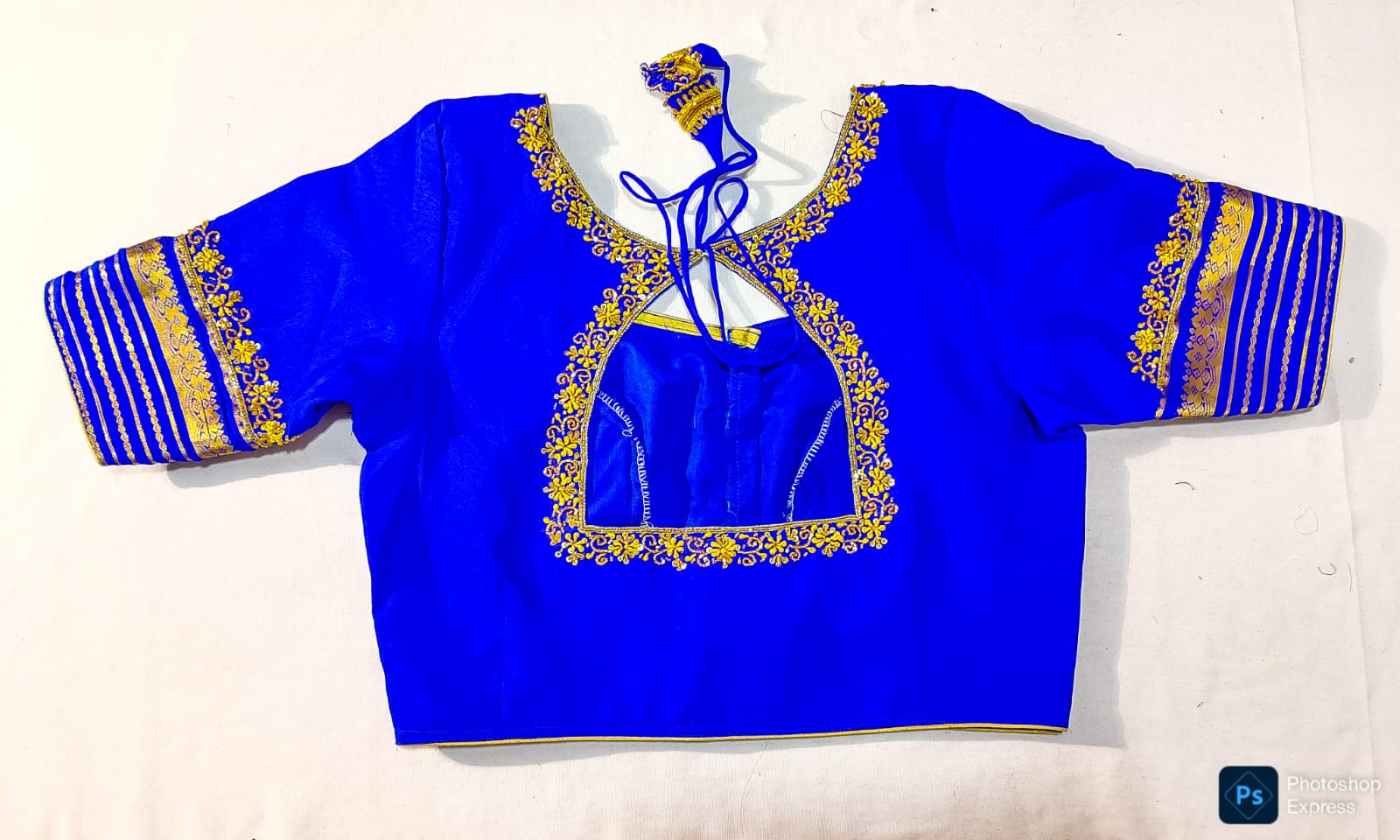 J549: Ready To Ship Beautiful Pure Mysore Silk Saree With Stitched Maggam Work Blouse