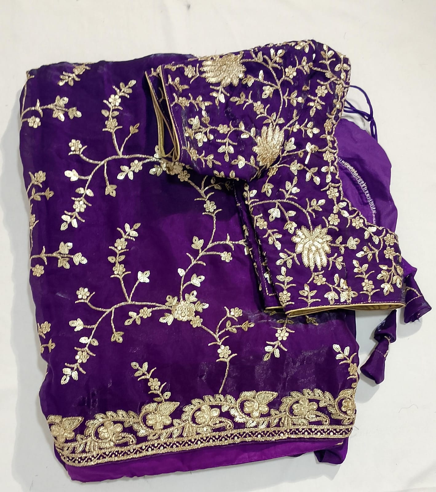 N204: Ready To Ship Beautiful Tissue Silk Saree With Stitched Blouse