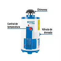 Calentador de Paso, 9L, encendido elect, gas LP, 2 servicios - Foset/CALE-9PA - 47922
