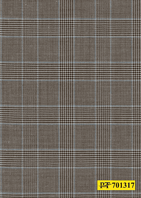 701317 BROWN & LIGHT BLUE HOUNDSTOOTH