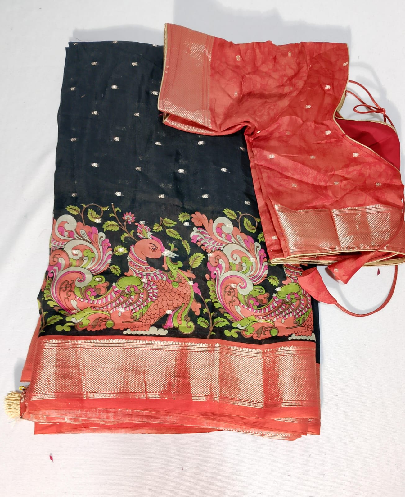 N445: Ready To Ship Beautiful Saree With Stitched Blouse