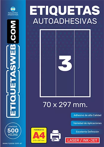 ETI.AUT. SIN IMP. 70x297 LASER 3B. Cx1500