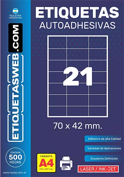 ETI.AUT. SIN IMP. 70x42 LASER 3B. Cx10500