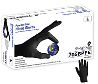 GUANTE NITRILO NEGRO GLOBAL GLOVE 705BPFE C/100