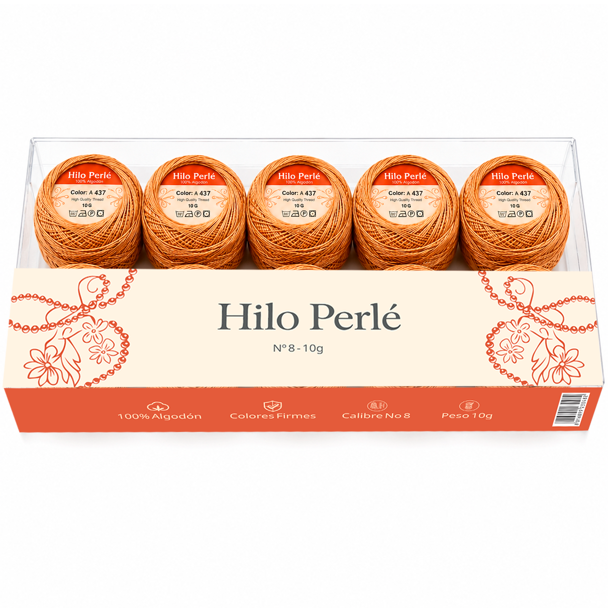 Hilo perlé para bordar #8 100% algodón Color Marrón Beige Claro - 437 - 10 gramos por ovillo (Caja por 10 Ovillos) Hilo perlé para bordar #8 100% algodón Color Marrón Beige Claro - 437 - 10 gramos por ovillo (Caja por 10 Ovillos)