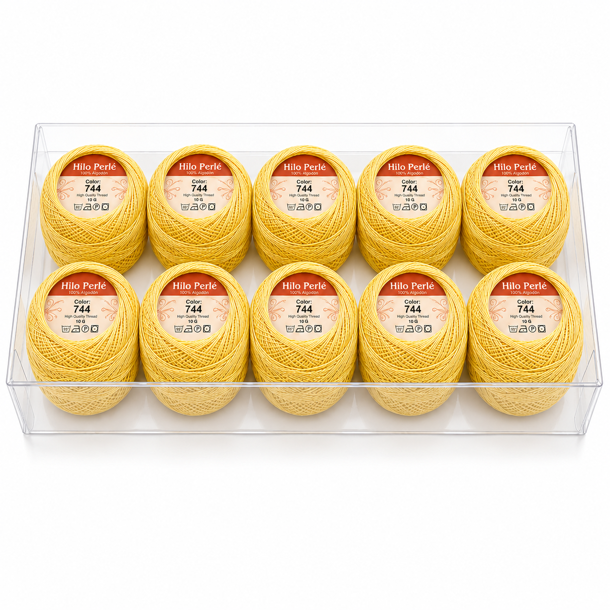 Hilo perlé para bordar #8 100% algodón Color Amarillo pálido - 744 - 10 gramos por ovillo (Caja por 10 Ovillos) Hilo perlé para bordar #8 100% algodón Color Amarillo pálido - 744 - 10 gramos por ovillo (Caja por 10 Ovillos)
