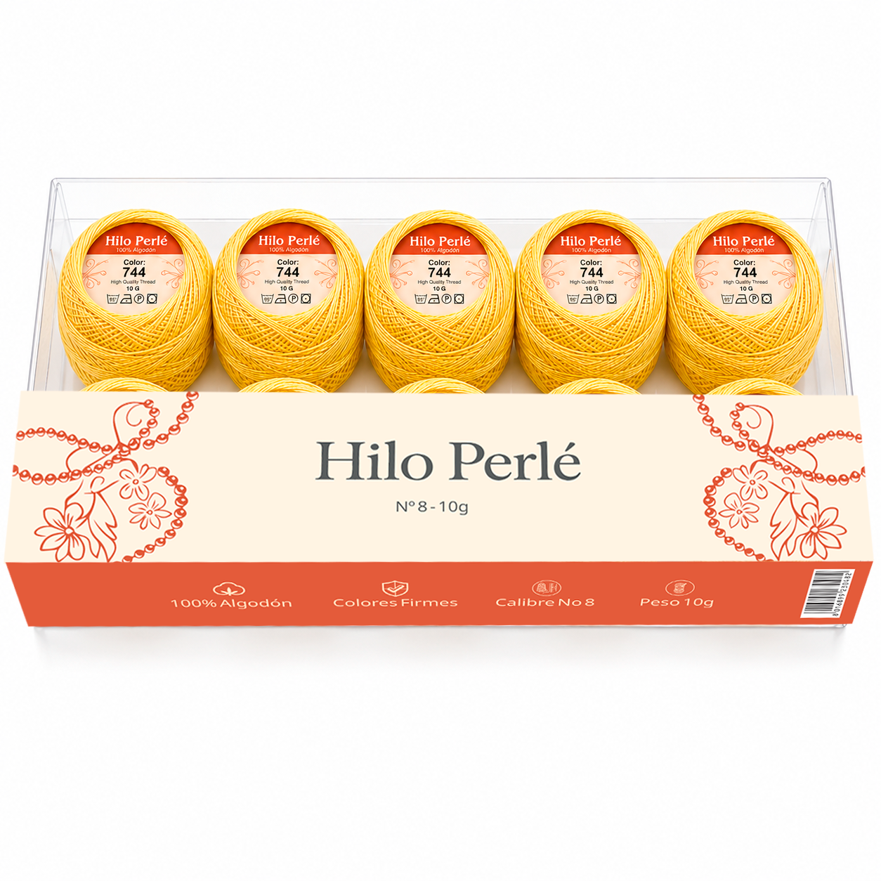 Hilo perlé para bordar #8 100% algodón Color Amarillo pálido - 744 - 10 gramos por ovillo (Caja por 10 Ovillos) Hilo perlé para bordar #8 100% algodón Color Amarillo pálido - 744 - 10 gramos por ovillo (Caja por 10 Ovillos)