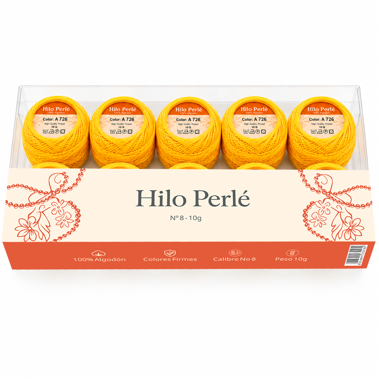 Hilo perlé para bordar #8 100% algodón Color AmarilloTopacio - 726 - 10 gramos por ovillo (Caja por 10 Ovillos) Hilo perlé para bordar #8 100% algodón Color AmarilloTopacio - 726 - 10 gramos por ovillo (Caja por 10 Ovillos)