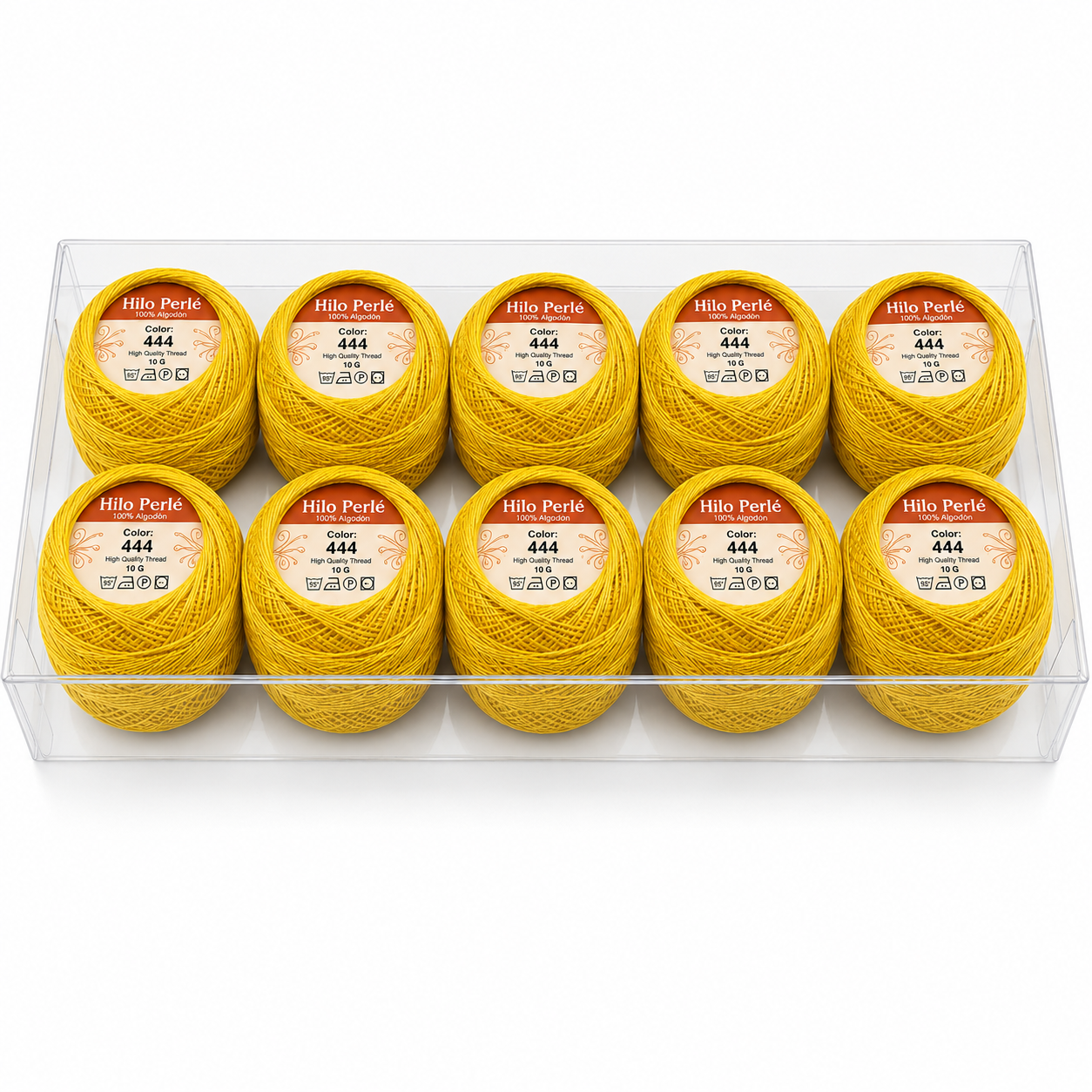 Hilo perlé para bordar #8 100% algodón Color Amarillo Intenso - 444 - 10 gramos por ovillo (Caja por 10 Ovillos) Hilo perlé para bordar #8 100% algodón Color Amarillo Intenso - 444 - 10 gramos por ovillo (Caja por 10 Ovillos)
