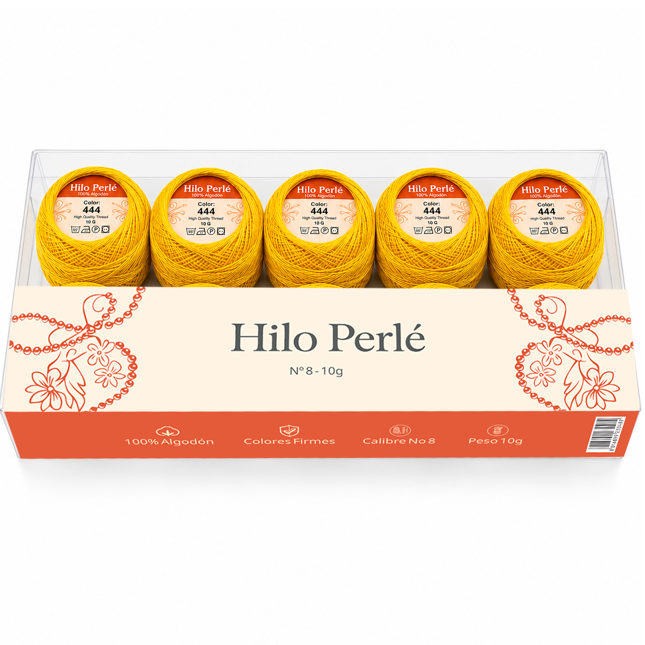 Hilo perlé para bordar #8 100% algodón Color Amarillo Intenso - 444 - 10 gramos por ovillo (Caja por 10 Ovillos) Hilo perlé para bordar #8 100% algodón Color Amarillo Intenso - 444 - 10 gramos por ovillo (Caja por 10 Ovillos)