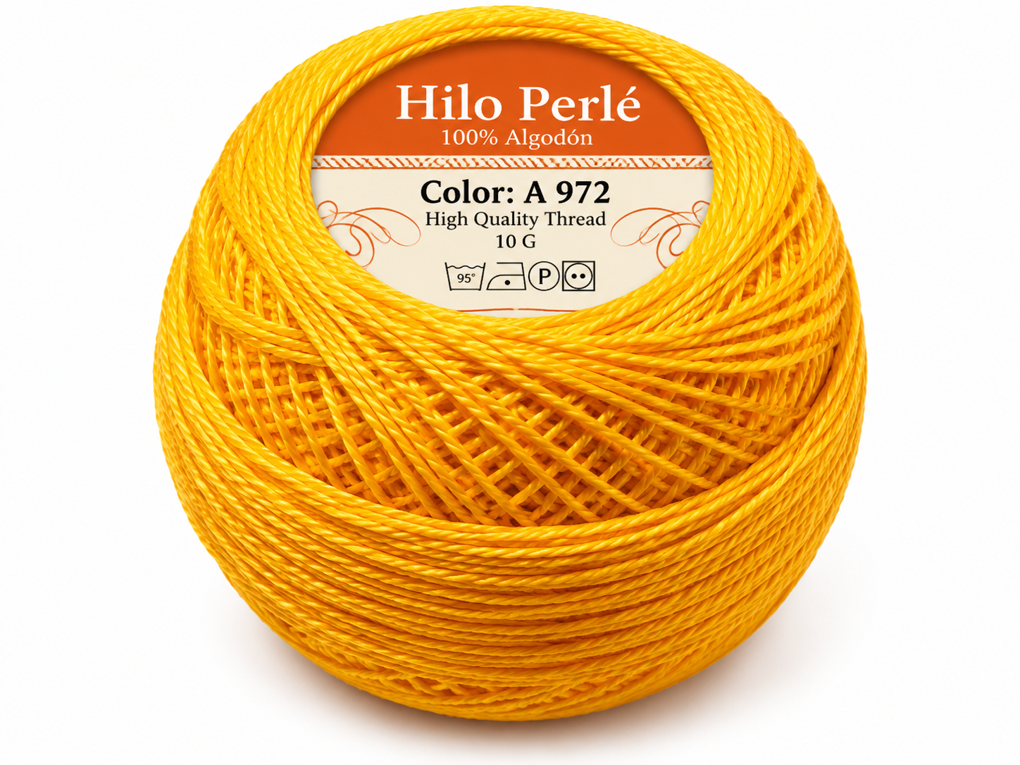Hilo perlé para bordar #8 100% algodón Color Amarillo Canario - 972 - 10 gramos por ovillo (Caja por 10 Ovillos) Hilo perlé para bordar #8 100% algodón Color Amarillo Canario - 972 - 10 gramos por ovillo (Caja por 10 Ovillos)
