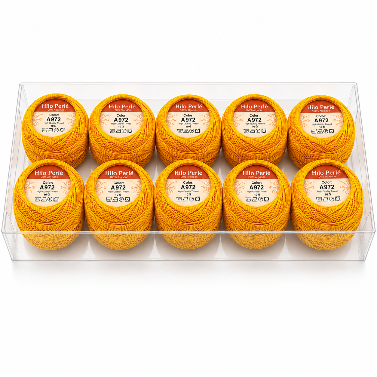 Hilo perlé para bordar #8 100% algodón Color Amarillo Canario - 972 - 10 gramos por ovillo (Caja por 10 Ovillos) Hilo perlé para bordar #8 100% algodón Color Amarillo Canario - 972 - 10 gramos por ovillo (Caja por 10 Ovillos)