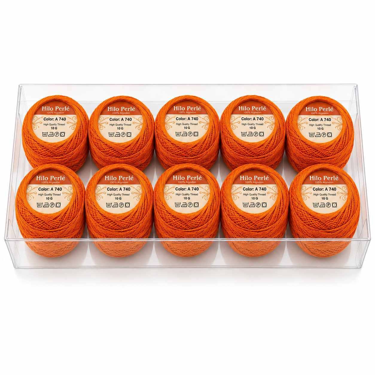 Hilo perlé para bordar #8 100% algodón Color Naranja Mandarina - 740 - 10 gramos por ovillo (Caja por 10 Ovillos) Hilo perlé para bordar #8 100% algodón Color Naranja Mandarina - 740 - 10 gramos por ovillo (Caja por 10 Ovillos)
