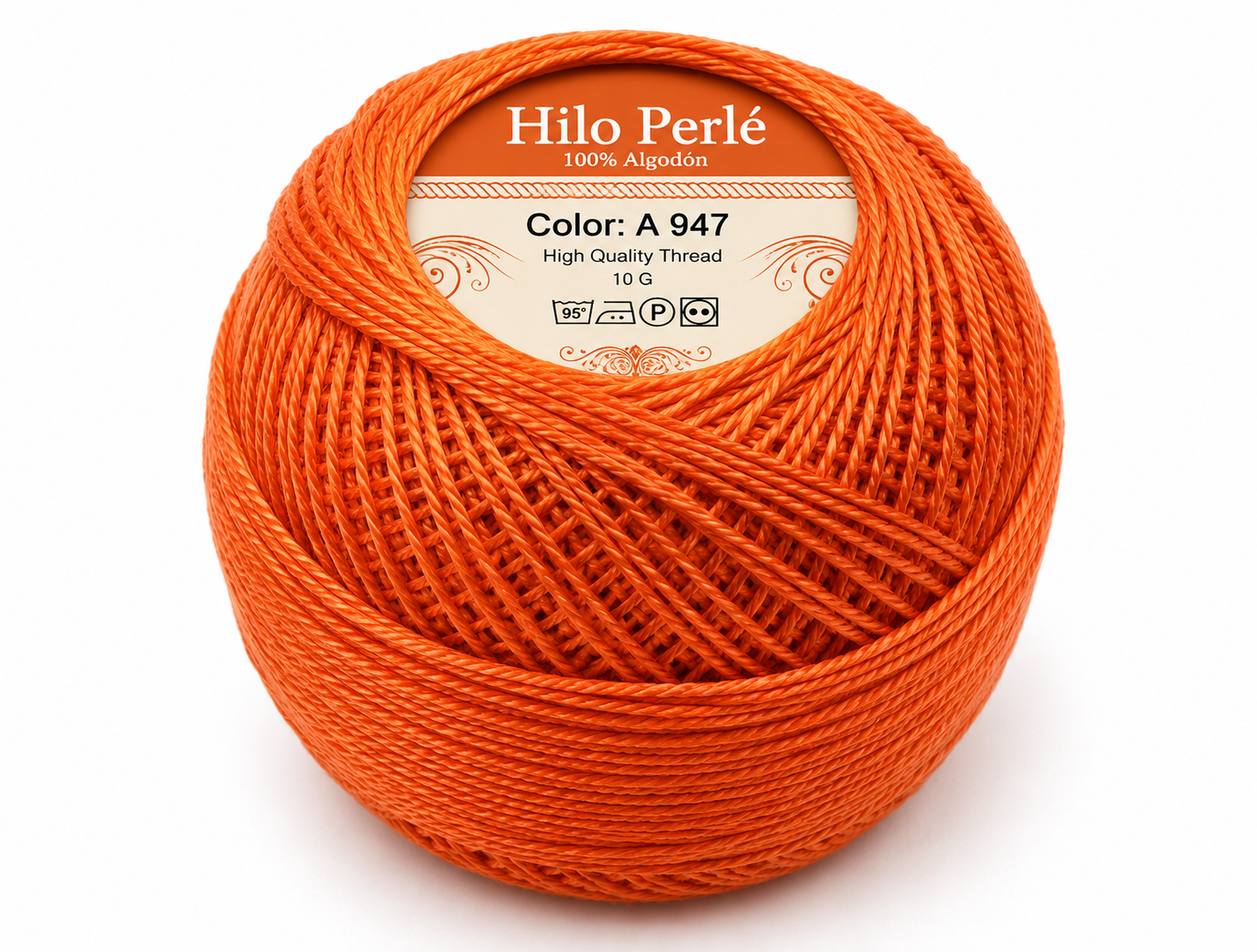 Hilo perlé para bordar #8 100% algodón Color Naranja - 947 - 10 gramos por ovillo (Caja por 10 Ovillos Hilo perlé para bordar #8 100% algodón Color Naranja - 947 - 10 gramos por ovillo (Caja por 10 Ovillos