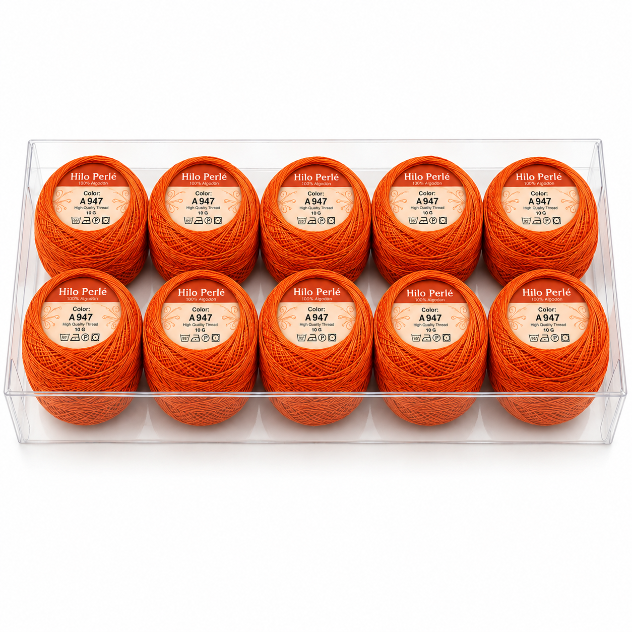 Hilo perlé para bordar #8 100% algodón Color Naranja - 947 - 10 gramos por ovillo (Caja por 10 Ovillos Hilo perlé para bordar #8 100% algodón Color Naranja - 947 - 10 gramos por ovillo (Caja por 10 Ovillos