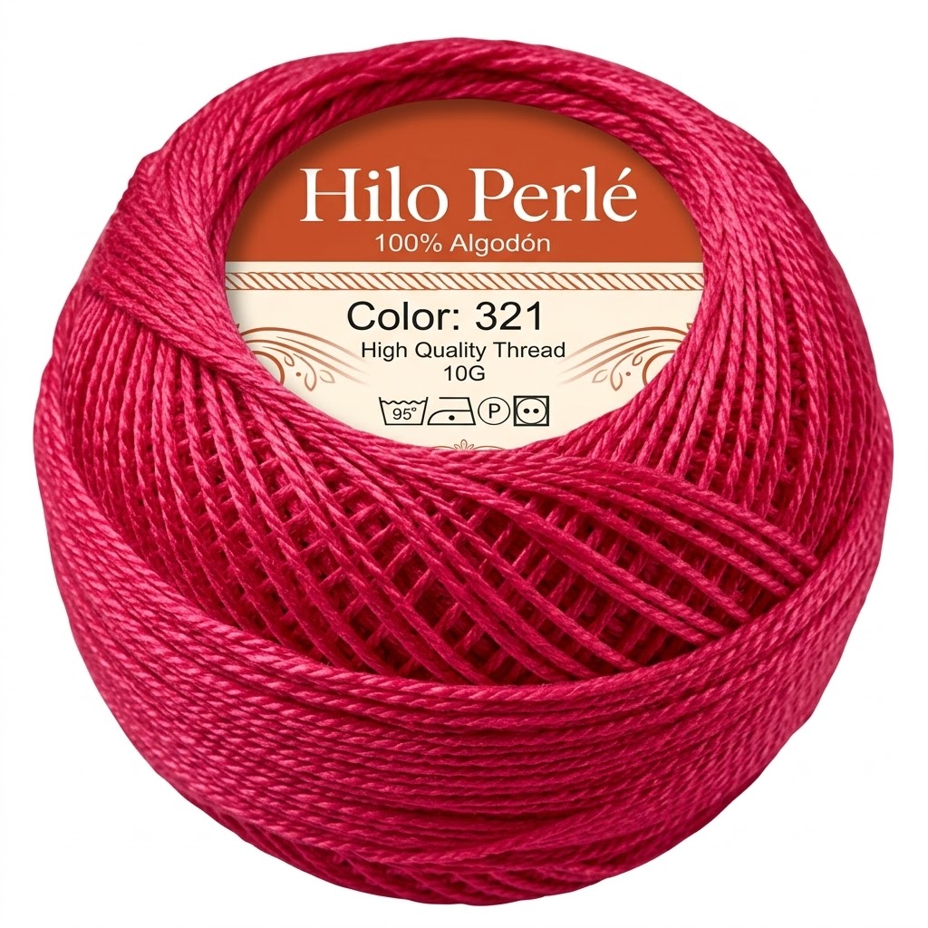 Hilo perlé para bordar #8 100% algodón Color Rojo Oscuro - 321 - 10 gramos por ovillo (Caja por 10 Ovillos) Hilo perlé para bordar #8 100% algodón Color Rojo Oscuro - 321 - 10 gramos por ovillo (Caja por 10 Ovillos)