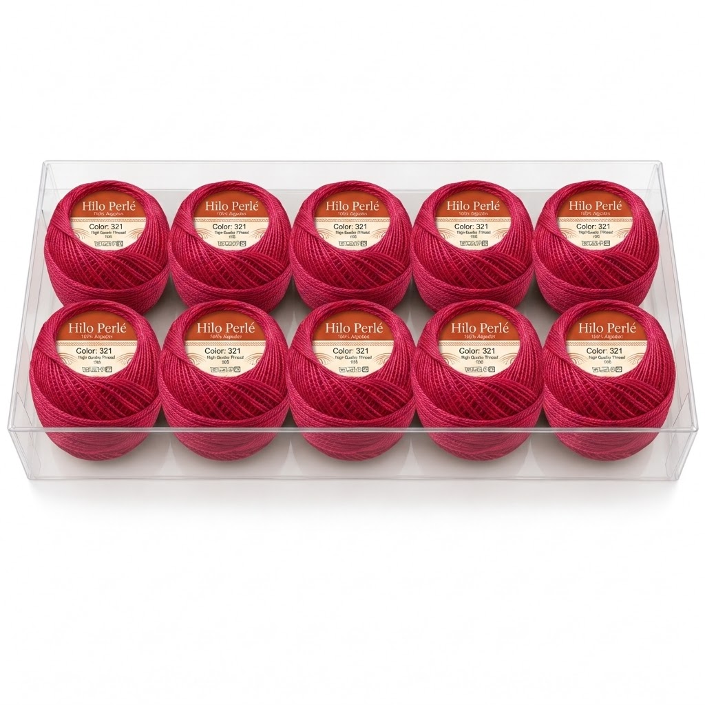 Hilo perlé para bordar #8 100% algodón Color Rojo Oscuro - 321 - 10 gramos por ovillo (Caja por 10 Ovillos) Hilo perlé para bordar #8 100% algodón Color Rojo Oscuro - 321 - 10 gramos por ovillo (Caja por 10 Ovillos)