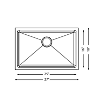 Large Single Bowl - 16g HZX Series, Nested, 27" - 708729