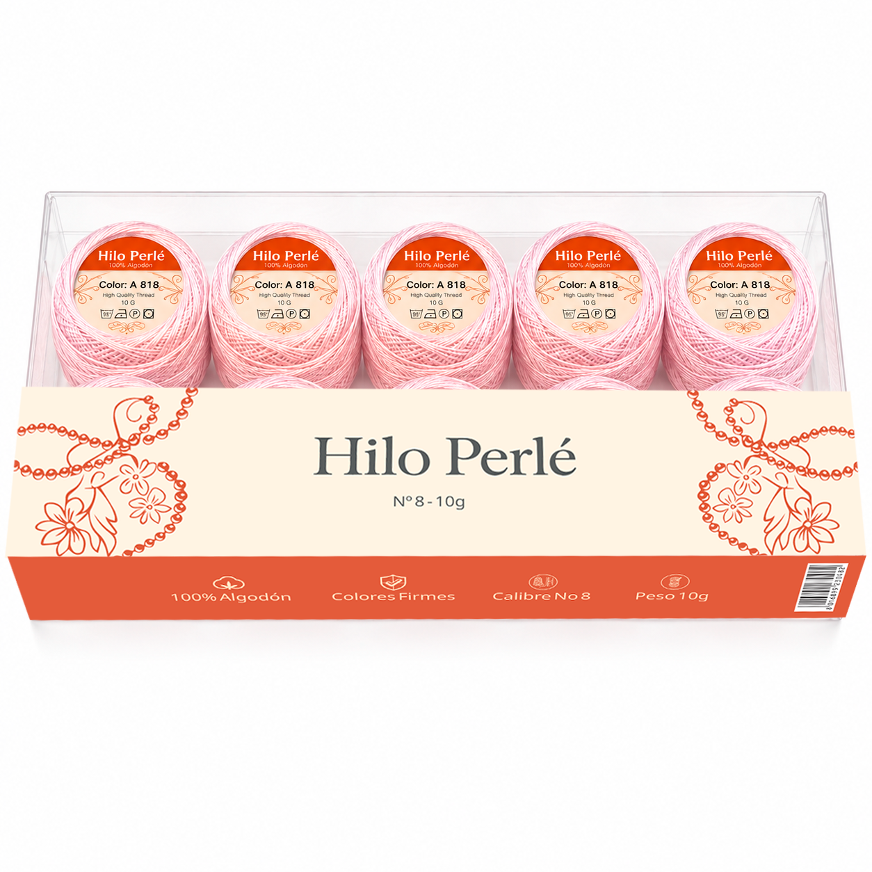 Hilo perlé para bordar #8 100% algodón Color Rosa Pastel - 818 - 10 gramos por ovillo (Caja por 10 Ovillos) Hilo perlé para bordar #8 100% algodón Color Rosa Pastel - 818 - 10 gramos por ovillo (Caja por 10 Ovillos)