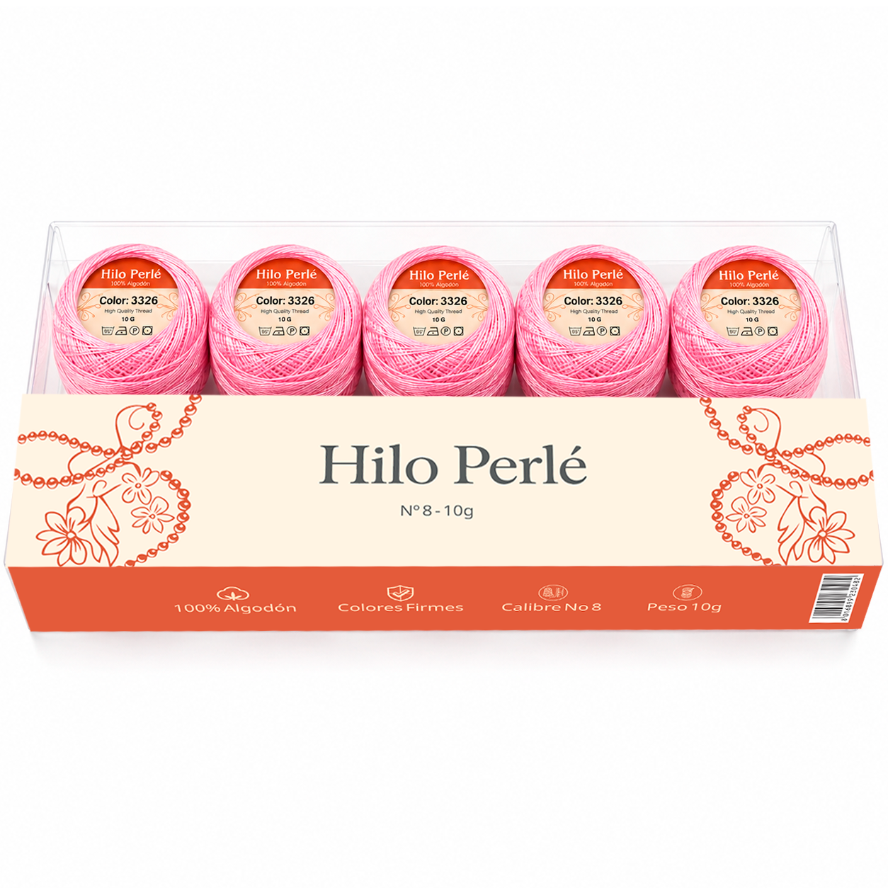 Hilo perlé para bordar #8 100% algodón Color Rosa Claro - 3326 - 10 gramos por ovillo (Caja por 10 Ovillos) Hilo perlé para bordar #8 100% algodón Color Rosa Claro - 3326 - 10 gramos por ovillo (Caja por 10 Ovillos)