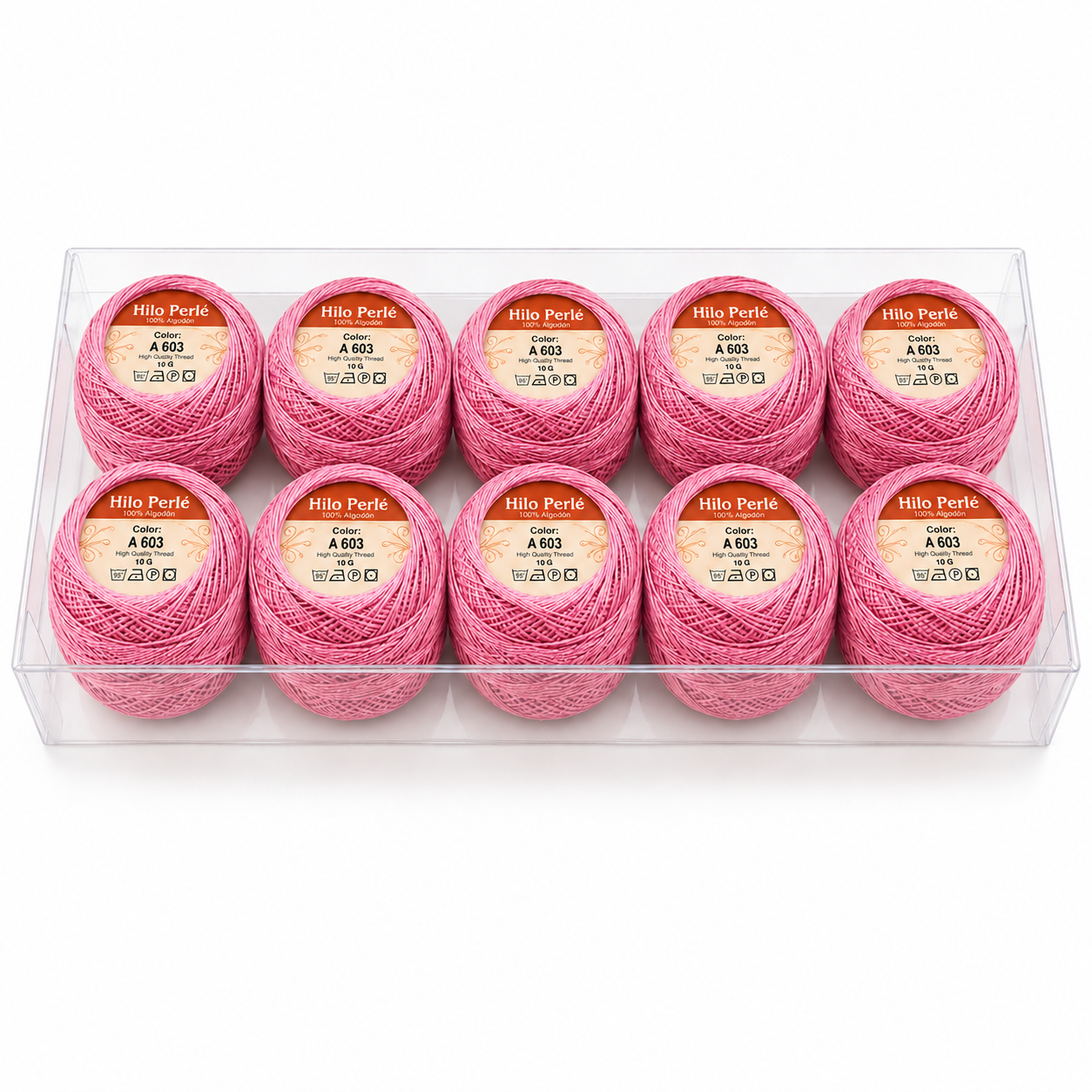 Hilo perlé para bordar #8 100% algodón Color Rosado Claro Medio - 603 - 10 gramos por ovillo (Caja por 10 Ovillos) Hilo perlé para bordar #8 100% algodón Color Rosado Claro Medio - 603 - 10 gramos por ovillo (Caja por 10 Ovillos)