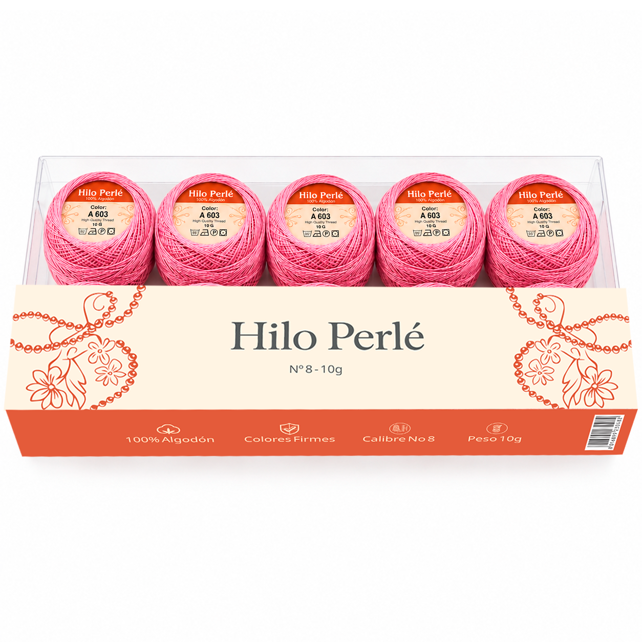 Hilo perlé para bordar #8 100% algodón Color Rosado Claro Medio - 603 - 10 gramos por ovillo (Caja por 10 Ovillos) Hilo perlé para bordar #8 100% algodón Color Rosado Claro Medio - 603 - 10 gramos por ovillo (Caja por 10 Ovillos)