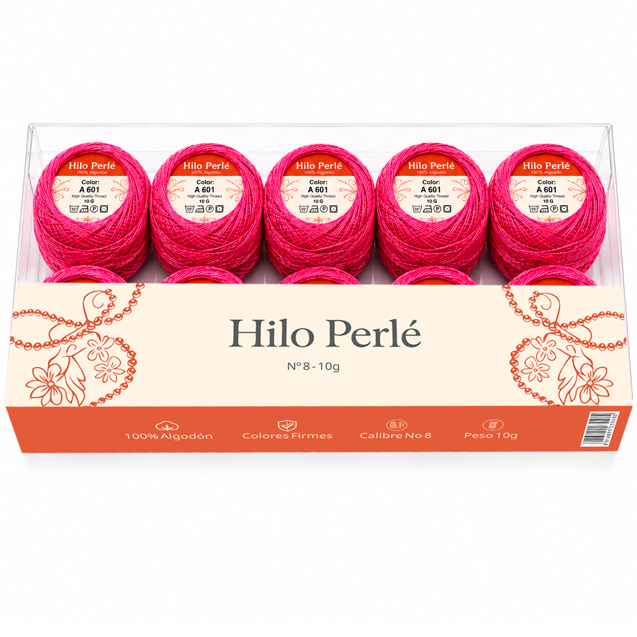 Hilo perlé para bordar #8 100% algodón Color Fucsia oscuro - 601 - 10 gramos por ovillo (Caja por 10 Ovillos) Hilo perlé para bordar #8 100% algodón Color Fucsia oscuro - 601 - 10 gramos por ovillo (Caja por 10 Ovillos)