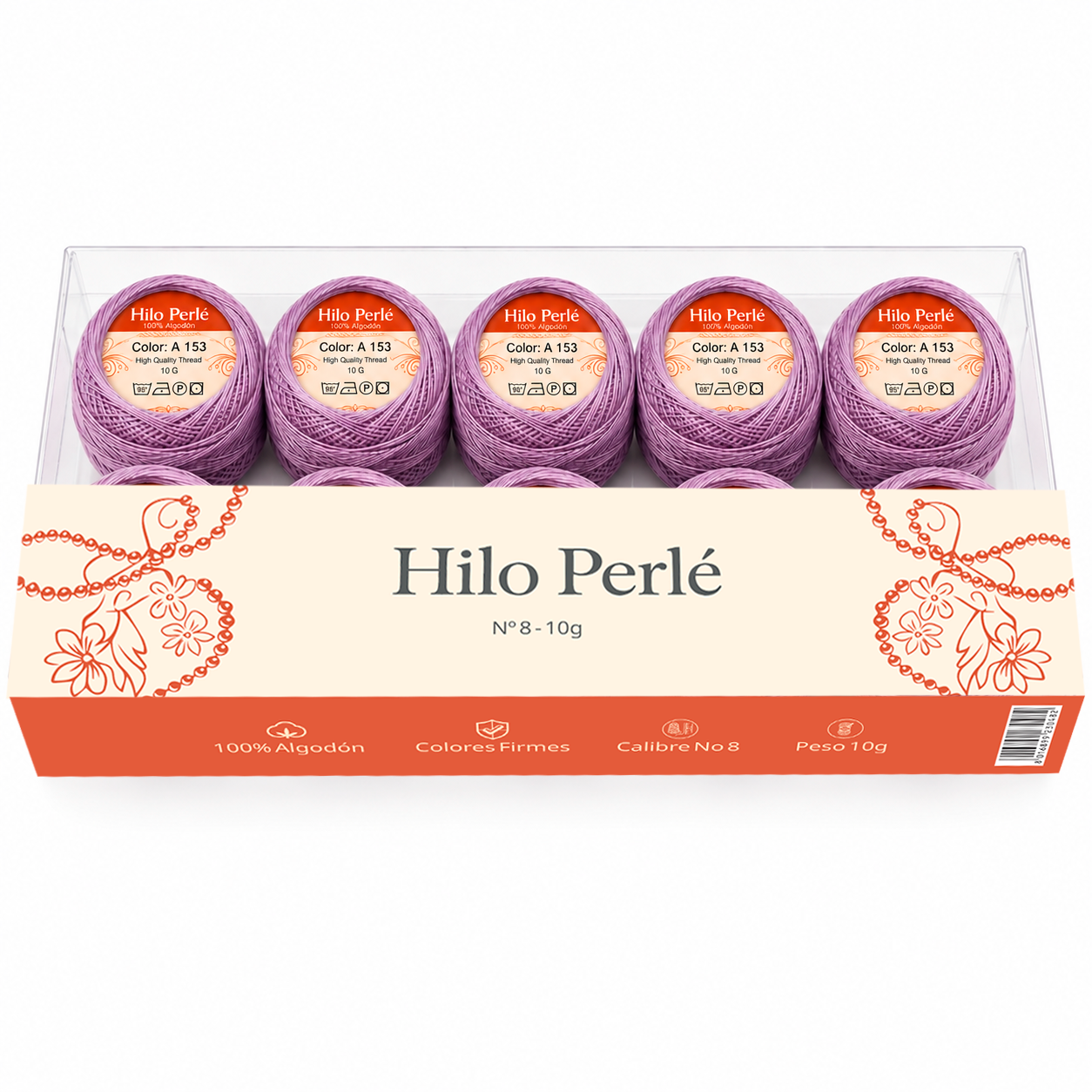 Hilo perlé para bordar #8 100% algodón Color Lila Claro - 153 - 10 gramos por ovillo (Caja por 10 Ovillos) Hilo perlé para bordar #8 100% algodón Color Lila Claro - 153 - 10 gramos por ovillo (Caja por 10 Ovillos)