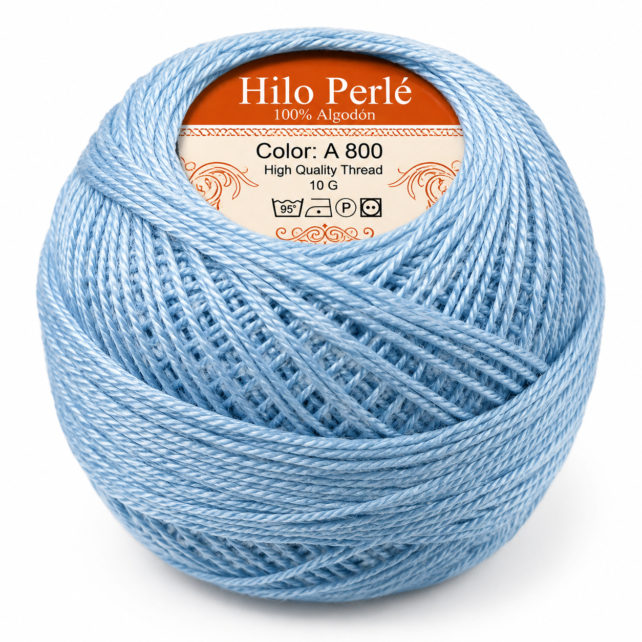 Hilo perlé para bordar #8 100% algodón Color Azul Claro - 800 - 10 gramos por ovillo (Caja por 10 Ovillos) Hilo perlé para bordar #8 100% algodón Color Azul Claro - 800 - 10 gramos por ovillo (Caja por 10 Ovillos)