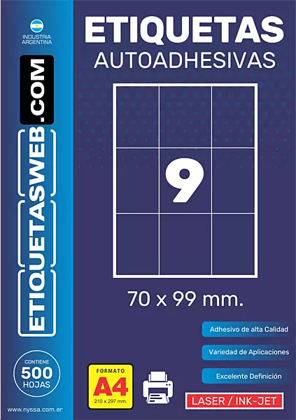 ML ETI.AUT. SIN IMP. 70x99 LASER 1B. Cx4500