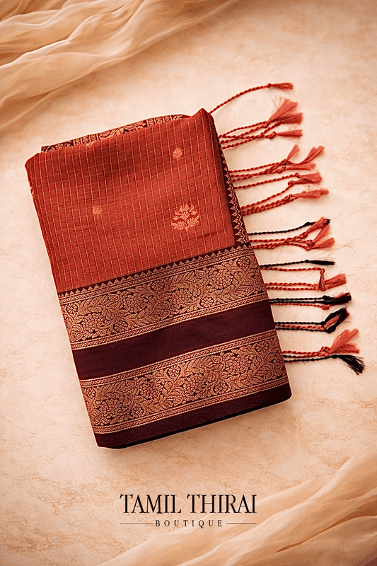 Rust Orange Vintage Saree