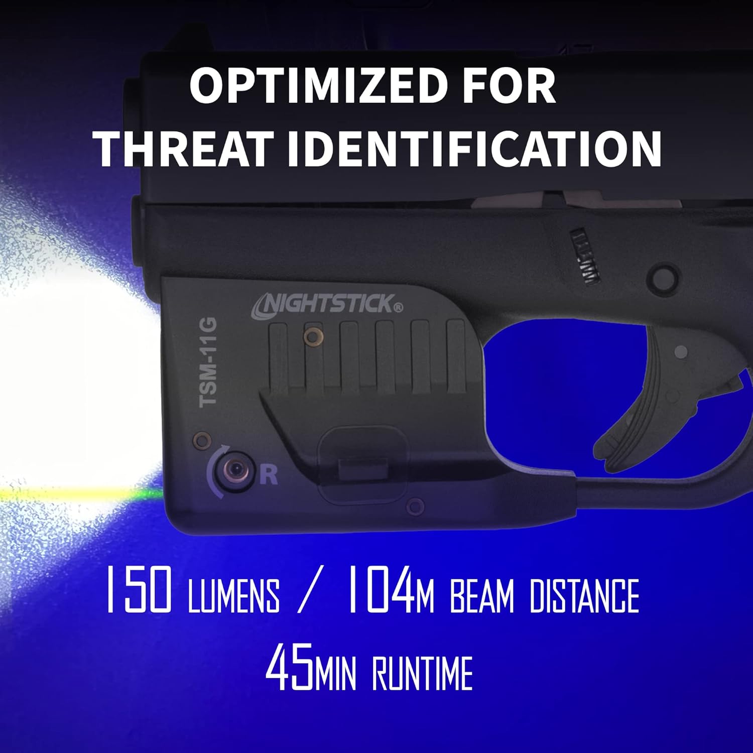 Nightstick TSM-11G 150- Lumen Rechargeable Tactical Light withGreen Laser Sight -IP-X4 Water-Resistant Handgun Lights