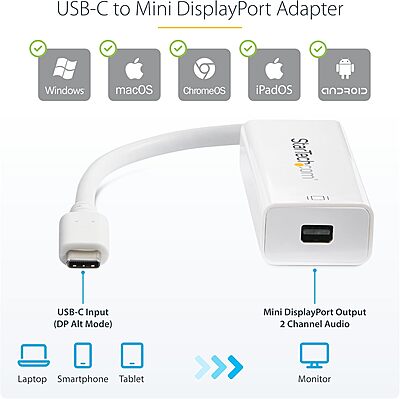 StarTech.com USB-C to Mini DisplayPort Adapter - 4K 60Hz (CDP2MDP)