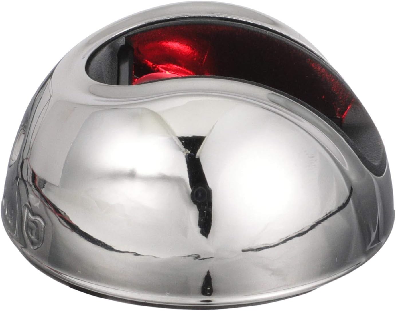 Attwood NV3012SSR-7 LightArmor 2-Mile Vertical Surface Mount Navigation Light, Red LED Lighting, Round Stainless Housing