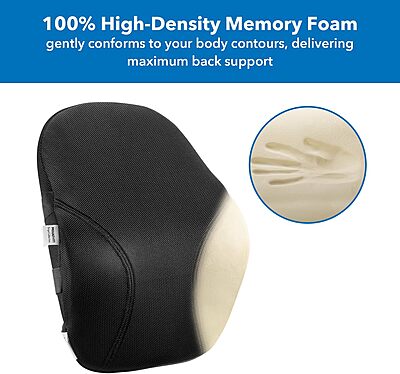 Mount-It! Office Chair Lumbar Support Cushion with Memory Foam