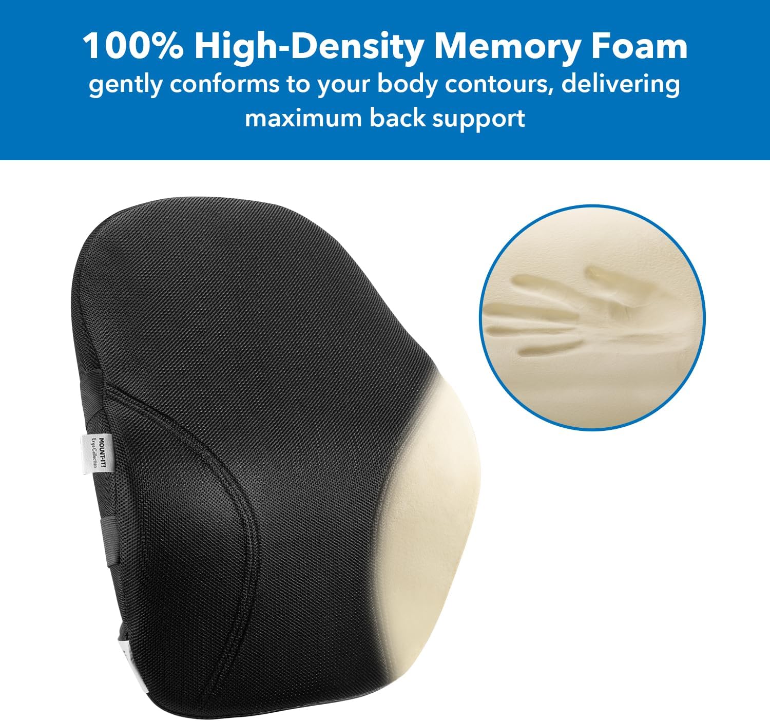 Mount-It! Office Chair Lumbar Support Cushion with Memory Foam