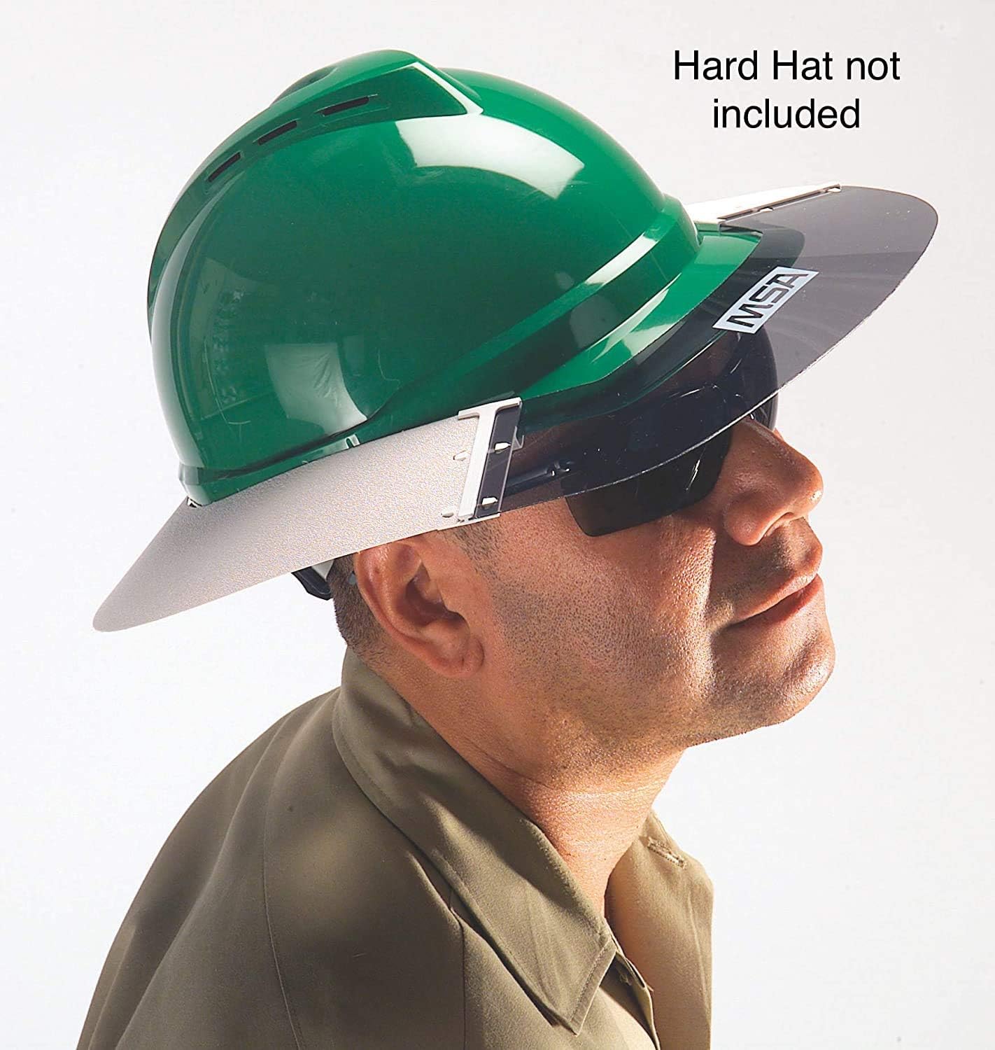MSA 697410 V-Gard Sun Shield - Standard V-Gard Hat/Full Brim Attachment, Polyurethane Brim Extender, Smoke-Tinted Lexan